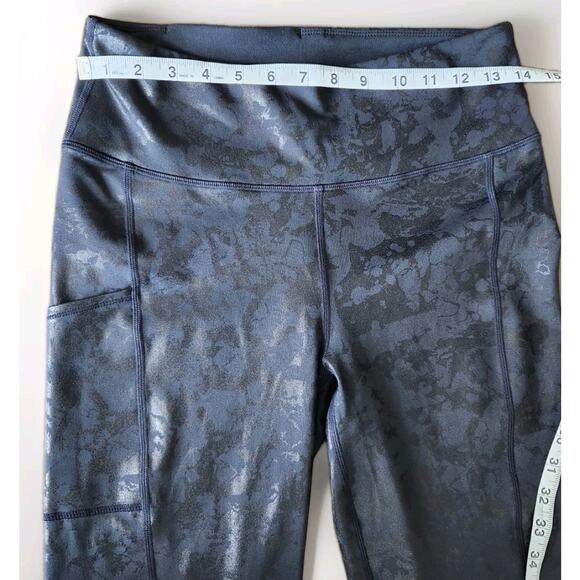 Lilly Pulitzer Weekender High Rise Midi True Onyx Shoreline Foil Leggings Medium - Picture 7 of 9
